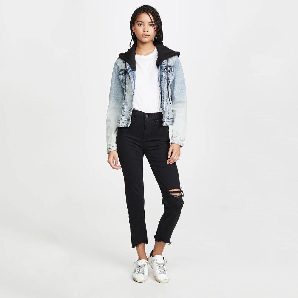 Levi’s Premium 724 High Rise Straight Fit Jeans in Pixel Black - sz 24